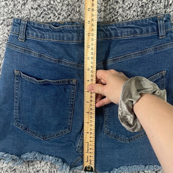 Francescas Harper Heritage Denim Skirt Mini Skirt Size M Blue Raw Hem Short Y2K - Picture 4 of 8